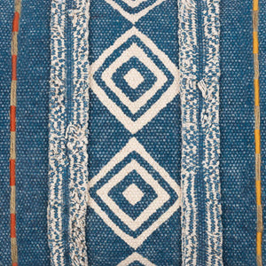 Surya Ashbury Boho-inspired Accent Pillow - 18"X18" Cotton Decor With Vibrant Colors & Easy Care Dark Blue Cotton,Cotton Asb001-1818