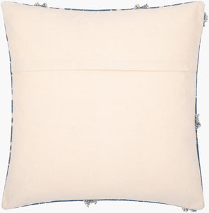 Surya Ashbury Boho-inspired Accent Pillow - 18"X18" Cotton Decor With Vibrant Colors & Easy Care Dark Blue Cotton,Cotton Asb002-1818d