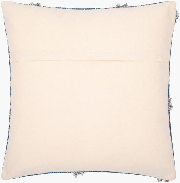 Surya Ashbury Boho-inspired Accent Pillow - 18"X18" Cotton Decor With Vibrant Colors & Easy Care Dark Blue Cotton,Cotton Asb002-1818d