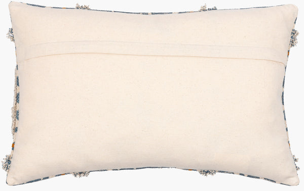 Surya Ashbury Boho-inspired Accent Pillow - 18"X18" Cotton Decor With Vibrant Colors & Easy Care Dark Blue Cotton,Cotton Asb002-1818d