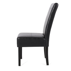 English Elm Pertica Upholstered Dining Chair Set of 2 with T-stitch Detail for Modern 38541.00PUMDNT