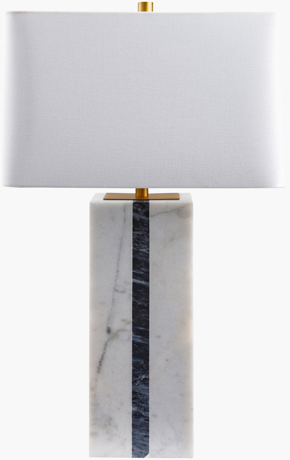 Surya Ascendia 27" Marble Accent Table Lamp With Elegant Linen Shade For Timeless Home Decor Style Body, White Marble,Marble,Linen,Polyester,Iron Asc-001