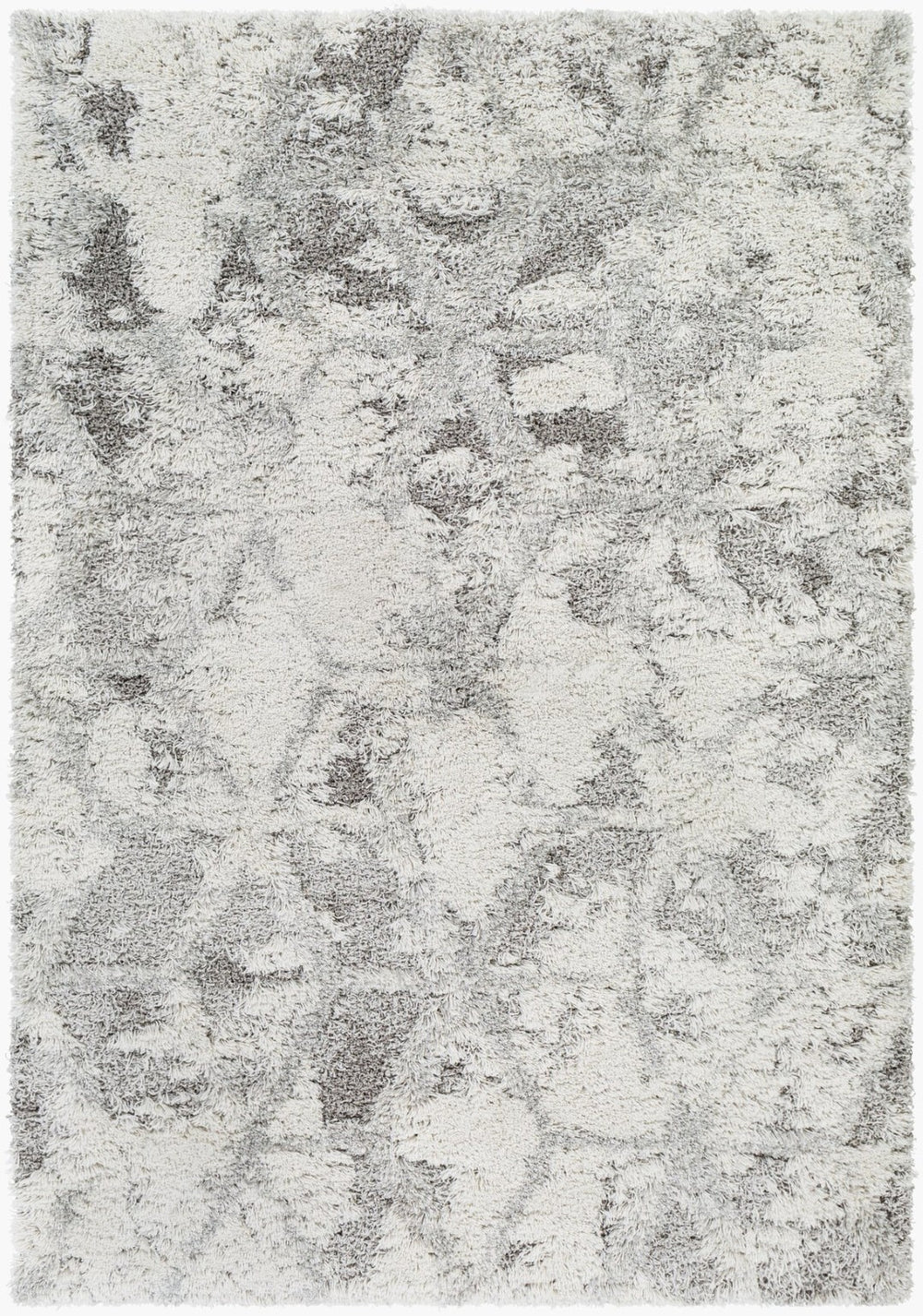 Livabliss Alta Shag Plush Polypropylene Accent Rug for Entryway Bedroom or Cozy Reading Nook Light Gray, Whi 8'10" x 12' ASG2302-81012