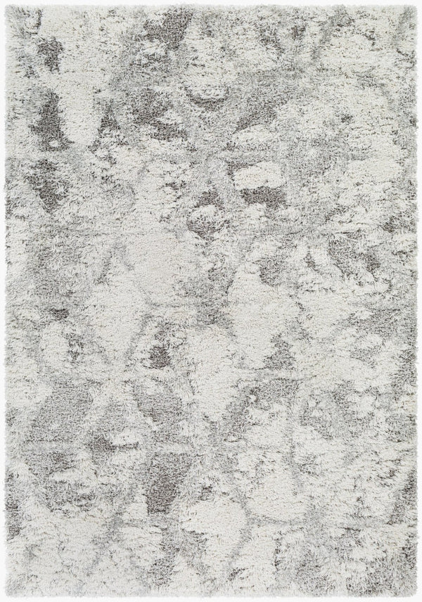 Livabliss Alta Shag Plush Polypropylene Accent Rug for Entryway Bedroom or Cozy Reading Nook Light Gray, Whi 8'10" x 12' ASG2302-81012