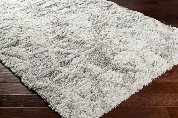 Livabliss Alta Shag Plush Polypropylene Accent Rug for Entryway Bedroom or Cozy Reading Nook Light Gray, Whi 8'10" x 12' ASG2302-81012