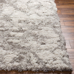 Livabliss Alta Shag Plush Polypropylene Accent Rug for Entryway Bedroom or Cozy Reading Nook Light Gray, Whi 8'10" x 12' ASG2302-81012