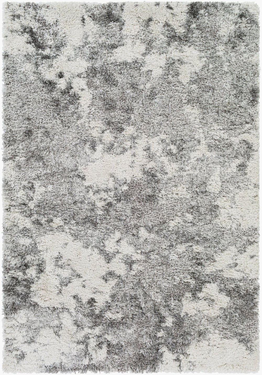 Livabliss Alta Shag Polypropylene Area Rug Scandinavian Modern Accent for Entryways and Bedrooms White, Light Gr 6'7" x 9' ASG2304-679