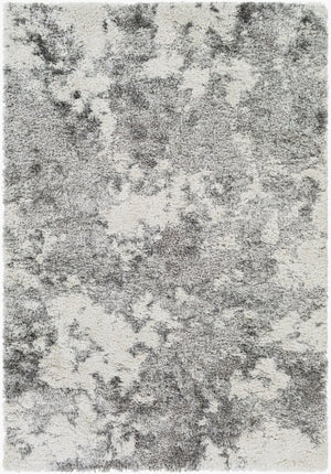 Livabliss Alta Shag Polypropylene Area Rug Scandinavian Modern Accent for Entryways and Bedrooms White, Light Gr 6'7" x 9' ASG2304-679