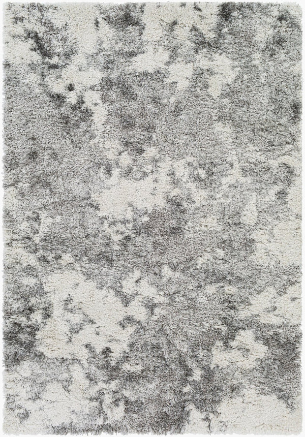 Livabliss Alta Shag Polypropylene Area Rug Scandinavian Modern Accent for Entryways and Bedrooms White, Light Gr 6'7" x 9' ASG2304-679