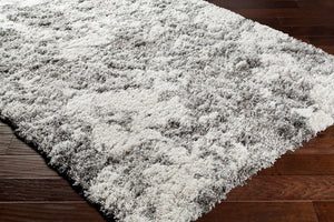 Livabliss Alta Shag Polypropylene Area Rug Scandinavian Modern Accent for Entryways and Bedrooms White, Light Gr 6'7" x 9' ASG2304-679