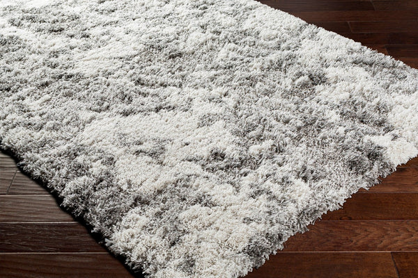 Livabliss Alta Shag Polypropylene Area Rug Scandinavian Modern Accent for Entryways and Bedrooms White, Light Gr 6'7" x 9' ASG2304-679
