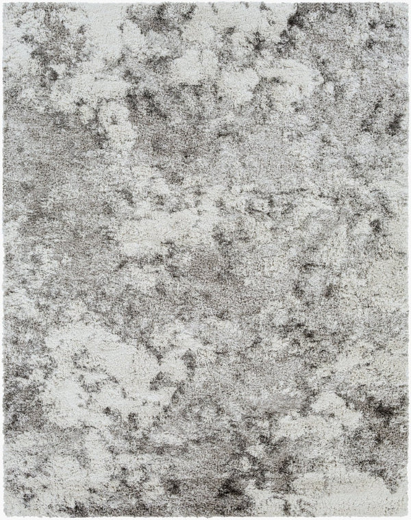 Livabliss Alta Shag Polypropylene Area Rug Scandinavian Modern Accent for Entryways and Bedrooms White, Light Gr 7'10" x 10' ASG2304-71010