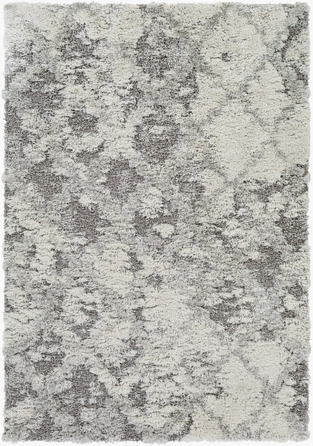 Livabliss Alta Plush Shag Rug Neutral Polypropylene High Pile Comfort for Modern Living Spaces White, Light Gr 2' x 2'11" ASG2305-23