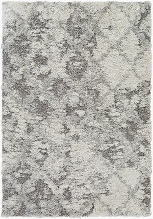 Livabliss Alta Plush Shag Rug Neutral Polypropylene High Pile Comfort for Modern Living Spaces White, Light Gr 2' x 2'11" ASG2305-23