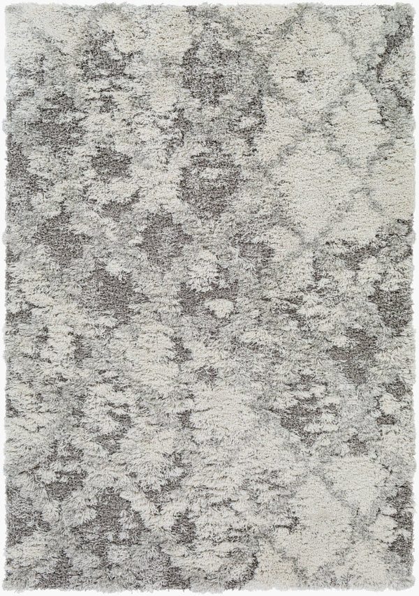 Livabliss Alta Plush Shag Rug Neutral Polypropylene High Pile Comfort for Modern Living Spaces White, Light Gr 2' x 2'11" ASG2305-23