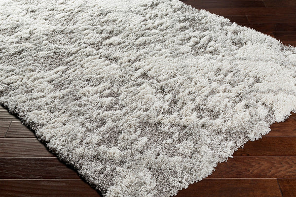 Livabliss Alta Plush Shag Rug Neutral Polypropylene High Pile Comfort for Modern Living Spaces White, Light Gr 2' x 2'11" ASG2305-23