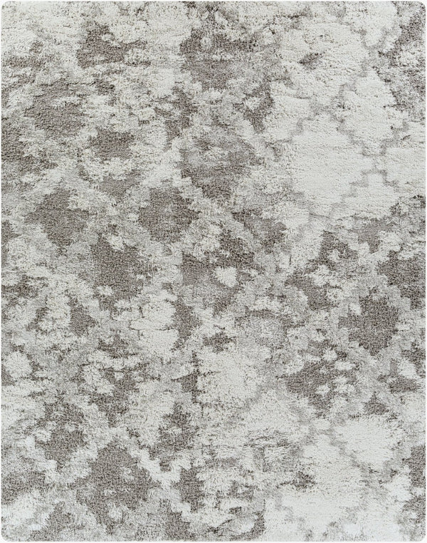 Livabliss Alta Plush Shag Rug Neutral Polypropylene High Pile Comfort for Modern Living Spaces White, Light Gr 7'10" x 10' ASG2305-71010
