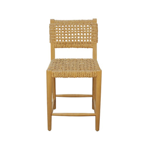 Ashbury Handwoven Water Hyacinth Counter Stools Set of 2 for Kitchen Islands