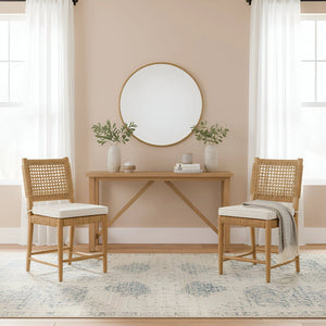Ashbury Water Hyacinth Woven Dining Chairs Set of 2 Coastal Natural Fiber Seats