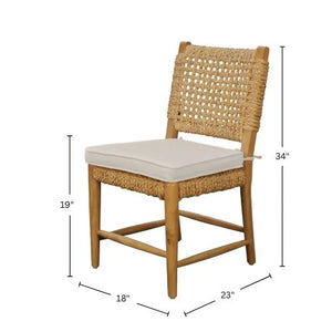 Ashbury Water Hyacinth Woven Dining Chairs Set of 2 Coastal Natural Fiber Seats