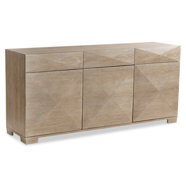 Bernhardt Bernhardt Aventura Marcona 3-Door Buffet With Pyramid Fronts, Soft-Close Drawers & Adjustable Shelves 318132
