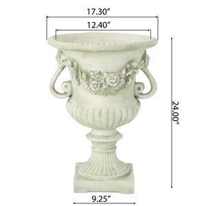 English Elm Buena Vista Handcrafted Urn Planter Sculptural Indoor Outdoor Garden Focal Piece 62166.00WHI