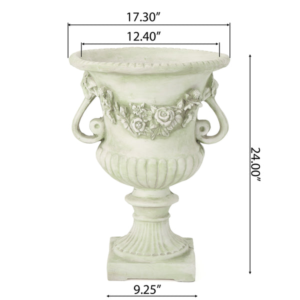 English Elm Buena Vista Handcrafted Urn Planter Sculptural Indoor Outdoor Garden Focal Piece 62166.00WHI