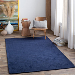 Surya Ashlee 5' X 7'6" Handmade Wool Rug - Modern Low Pile Design For Elegant Home Decor & Style Blue Wool Asl1009-23