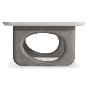 Bernhardt Bernhardt Sereno Cocktail Table With Walnut Lutra Top & Sasso Faux-Stone Resin Supports, 58"W 329021