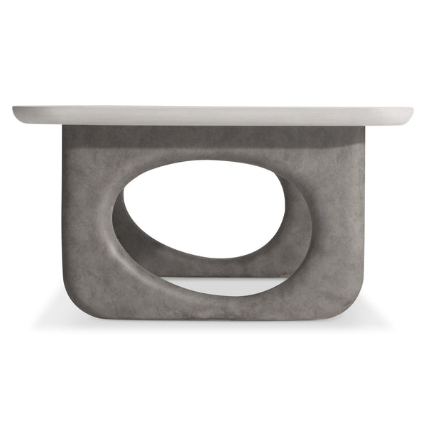 Bernhardt Bernhardt Sereno Cocktail Table With Walnut Lutra Top & Sasso Faux-Stone Resin Supports, 58"W 329021