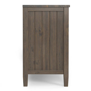 English Elm Lev 72" TV Media Stand Smoky Brown - Solid Wood, Cord Management, Large Storage for TVs up to 80" B136P158820