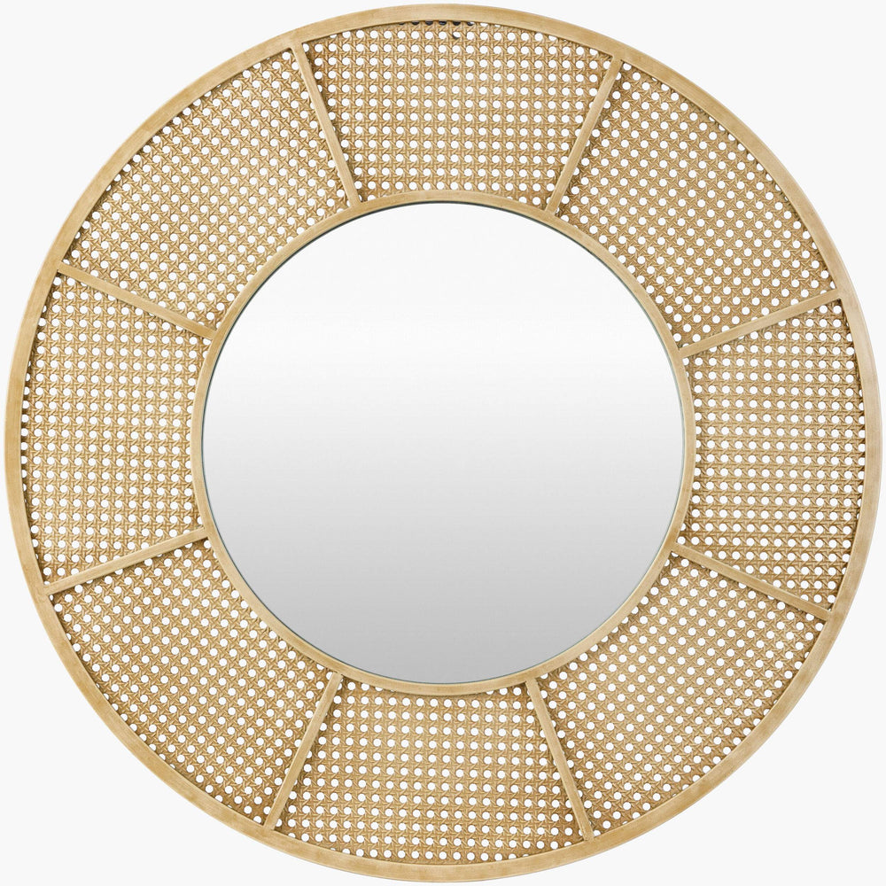 Surya Anassa 30" Accent Mirror With Stylish Metal Frame - Perfect For Small Spaces & Bold Home Décor Frame, Khaki Iron Asn001-3030