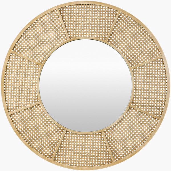 Surya Anassa 30" Accent Mirror With Stylish Metal Frame - Perfect For Small Spaces & Bold Home Décor Frame, Khaki Iron Asn001-3030