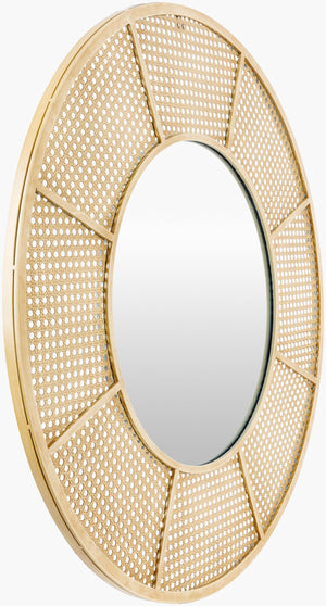 Surya Anassa 30" Accent Mirror With Stylish Metal Frame - Perfect For Small Spaces & Bold Home Décor Frame, Khaki Iron Asn001-3030