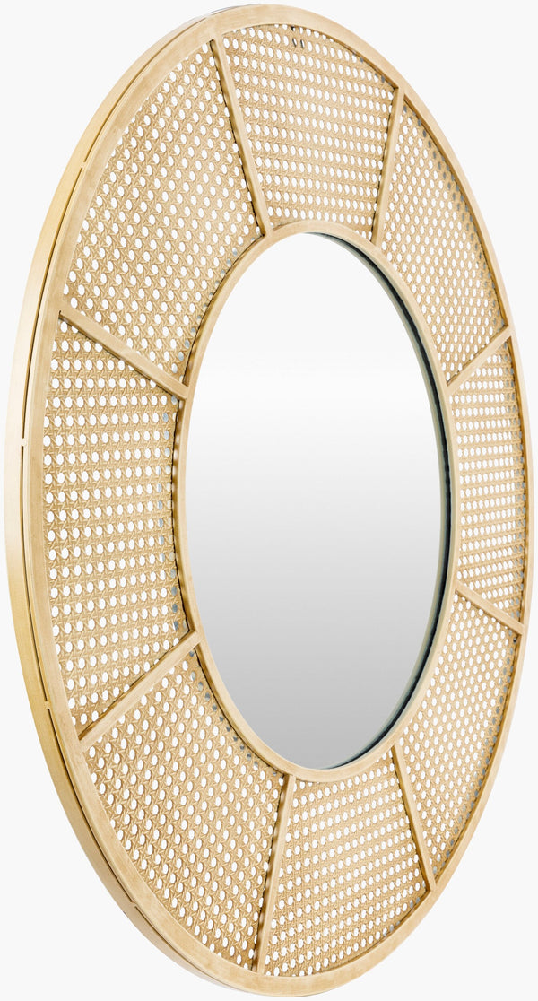 Surya Anassa 30" Accent Mirror With Stylish Metal Frame - Perfect For Small Spaces & Bold Home Décor Frame, Khaki Iron Asn001-3030