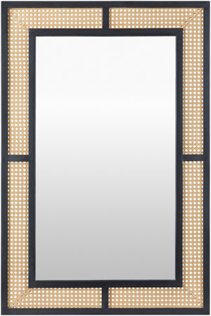 Surya Anassa 30" Accent Mirror With Stylish Metal Frame - Perfect For Small Spaces & Bold Home Décor Frame, Black Iron Asn002-3624