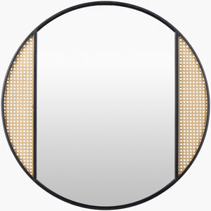 Surya Anassa 30" Accent Mirror With Stylish Metal Frame - Perfect For Small Spaces & Bold Home Décor Frame, Black Iron Asn004-3030