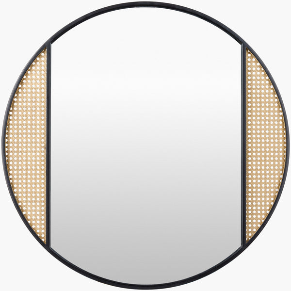 Surya Anassa 30" Accent Mirror With Stylish Metal Frame - Perfect For Small Spaces & Bold Home Décor Frame, Black Iron Asn004-3030