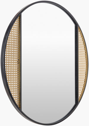 Surya Anassa 30" Accent Mirror With Stylish Metal Frame - Perfect For Small Spaces & Bold Home Décor Frame, Black Iron Asn004-3030