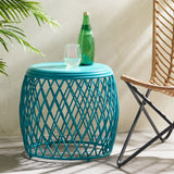 Christopher Knight Home® - Noble House - Alamera Outdoor 19 Inch Diameter Lattice Iron Side Table