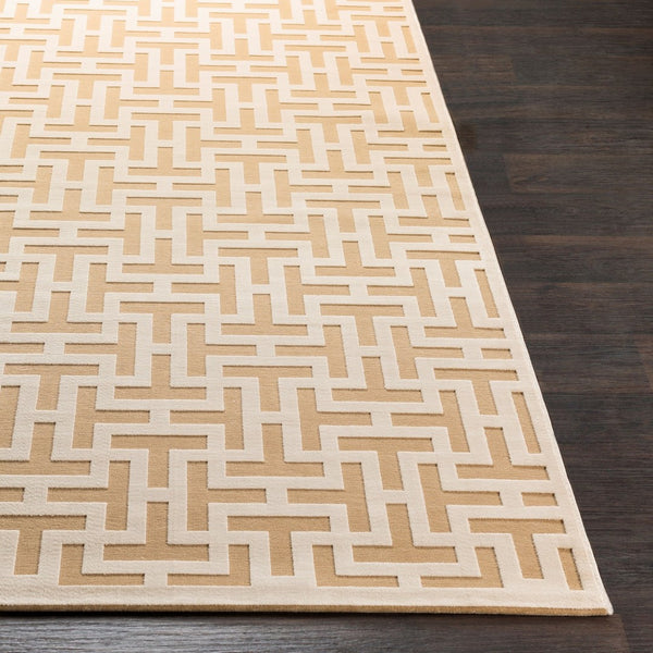 Livabliss Aesop Geometric Low Pile Chenille Accent Rug for Entryways Bedside Modern Decor Beige, Tan 2' x 2'11" ASP2313-23