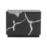 VIG Furniture Modrest Aspen - Modern Matte Brown Ash & Silver Nightstand VGVCN1801-NS