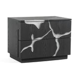 VIG Furniture Modrest Aspen - Modern Matte Brown Ash & Silver Nightstand VGVCN1801-NS