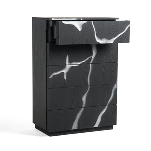 VIG Furniture Modrest Aspen - Modern Matte Brown Ash & Silver Chest VGVCJ1801-5H