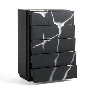 VIG Furniture Modrest Aspen - Modern Matte Brown Ash & Silver Chest VGVCJ1801-5H