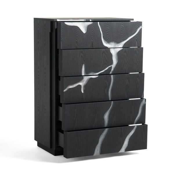 VIG Furniture Modrest Aspen - Modern Matte Brown Ash & Silver Chest VGVCJ1801-5H