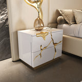 VIG Furniture Modrest Aspen - Modern Beige + White + Gold Bedroom Set VGVCDB1801-WHT-SET