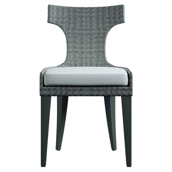 Bernhardt Bernhardt Sarasota Wicker Side Chair — Hourglass Silhouette, Herringbone Pe Wicker, Weather-Resistant Cushion X01543Q