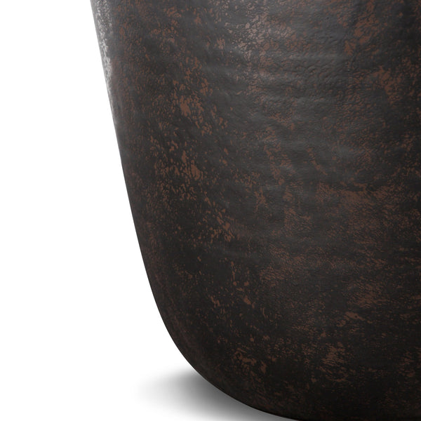 English Elm Garvy Metal Side Table - Handcrafted Industrial Accent In Rustic Bronze For Modern Spaces B136P158983