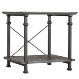 Homelegance By Top-Line Rafferty Vintage Industrial End Table Grey Wood